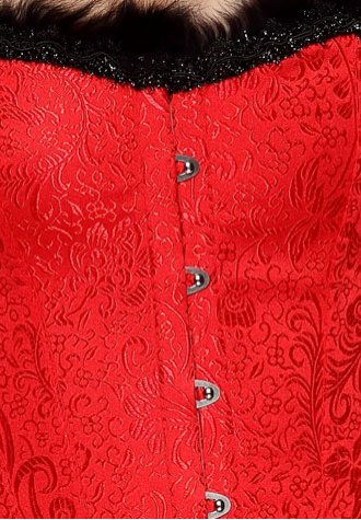 Pretty Red Hot Corset with Plush Trims Top