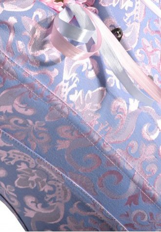 Blue Glamourous Jacquard Floral Overbust Corset Bustier- Reduced Price!