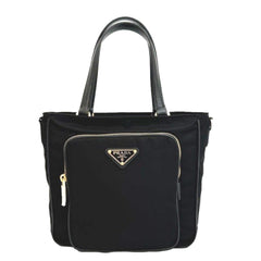 Prada Black Tessuto Nylon and Saffiano Leather Crossbody Satchel