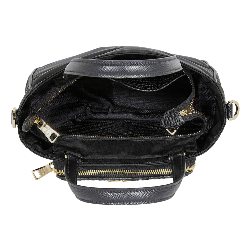 Prada Black Tessuto Nylon and Saffiano Leather Crossbody Satchel