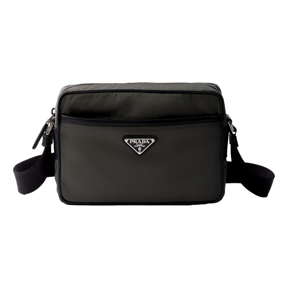 Prada Re-Nylon Saffiano Leather Camera Crossbody Bag Green