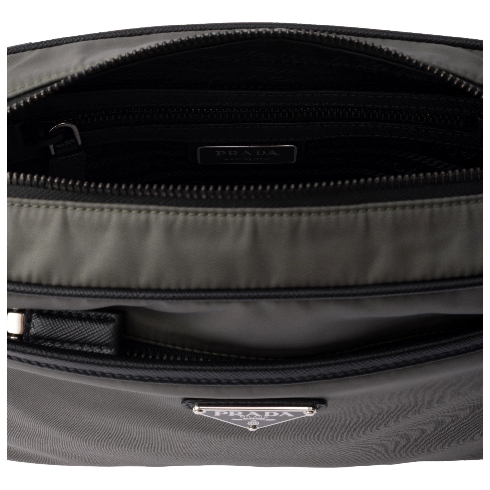 Prada Re-Nylon Saffiano Leather Camera Crossbody Bag Green
