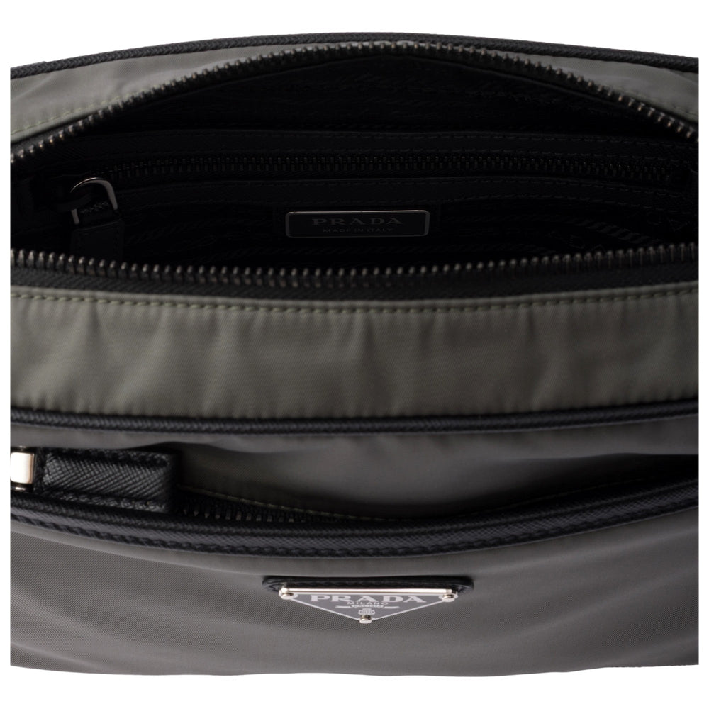 Prada Re-Nylon Saffiano Leather Camera Crossbody Bag Green