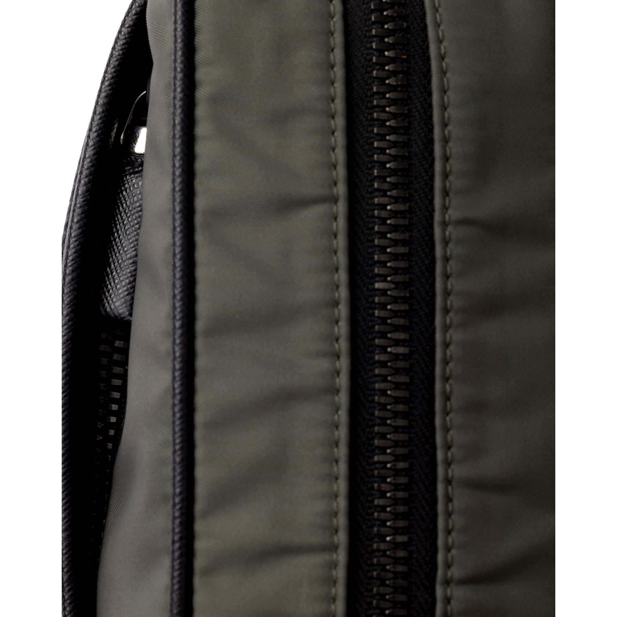 Prada Re-Nylon Saffiano Leather Camera Crossbody Zip Bag in Green