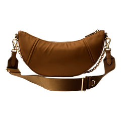 Prada Demi Lune Re-Nylon Crescent Shoulder Bag in Brown