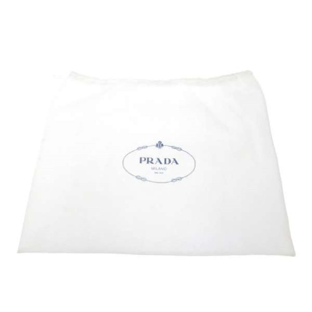 Prada Re-Nylon Mini Drawstring Bucket Bag Black Beaded Embroidered