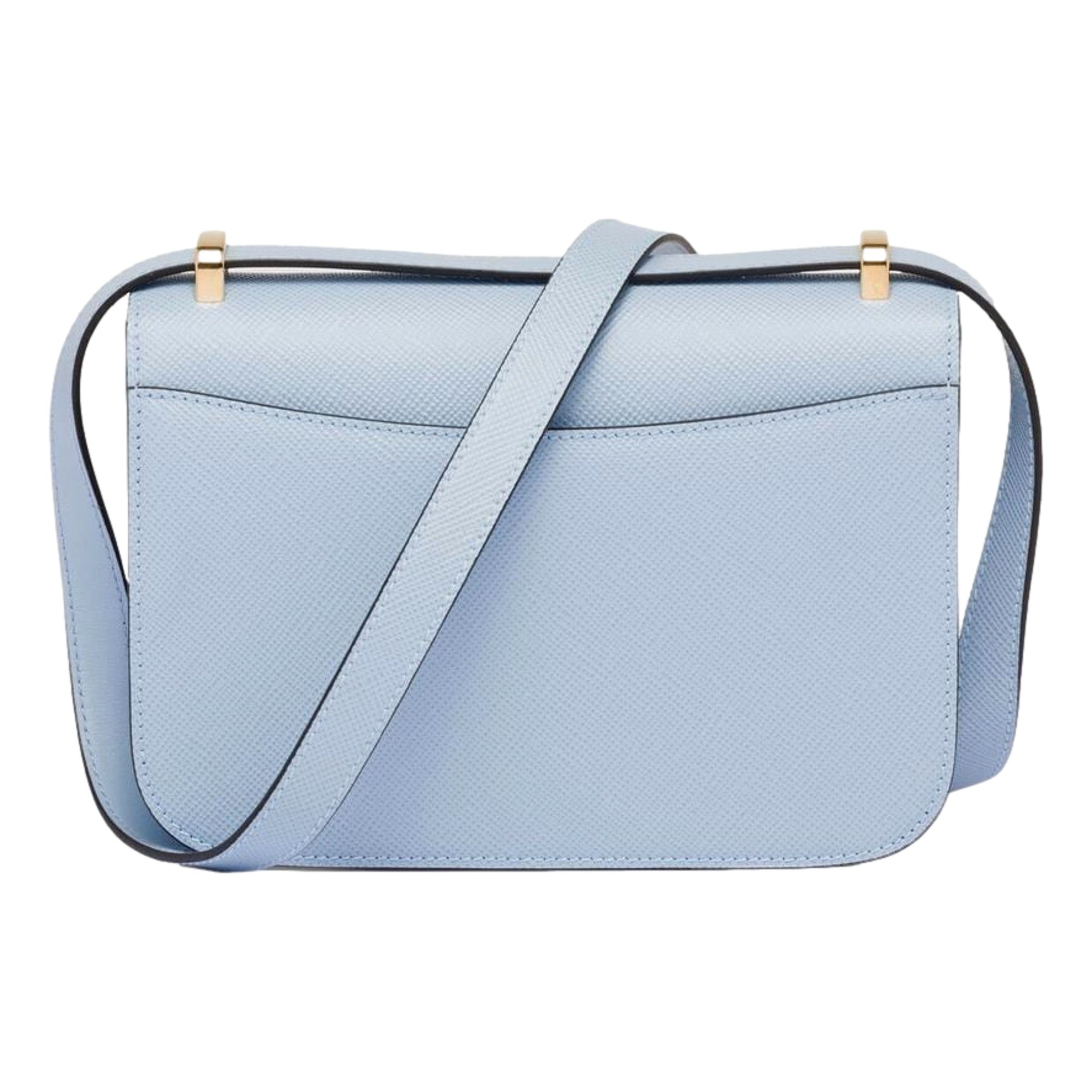 Prada Embleme Triangle Logo Saffiano Leather Crossbody Bag Celeste Blue