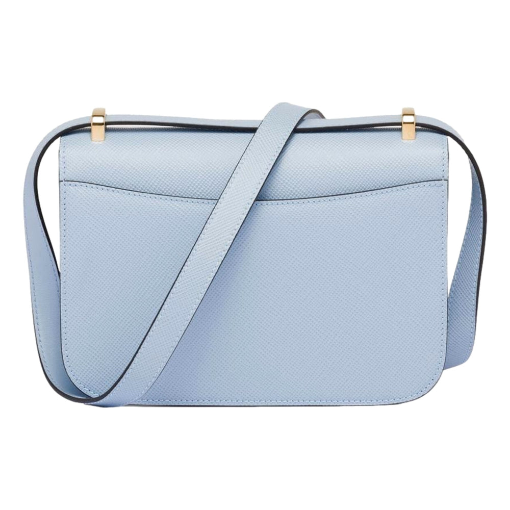 Prada Embleme Triangle Logo Saffiano Leather Crossbody Bag Celeste Blue