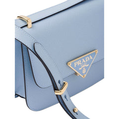Prada Embleme Triangle Logo Saffiano Leather Crossbody Bag Celeste Blue