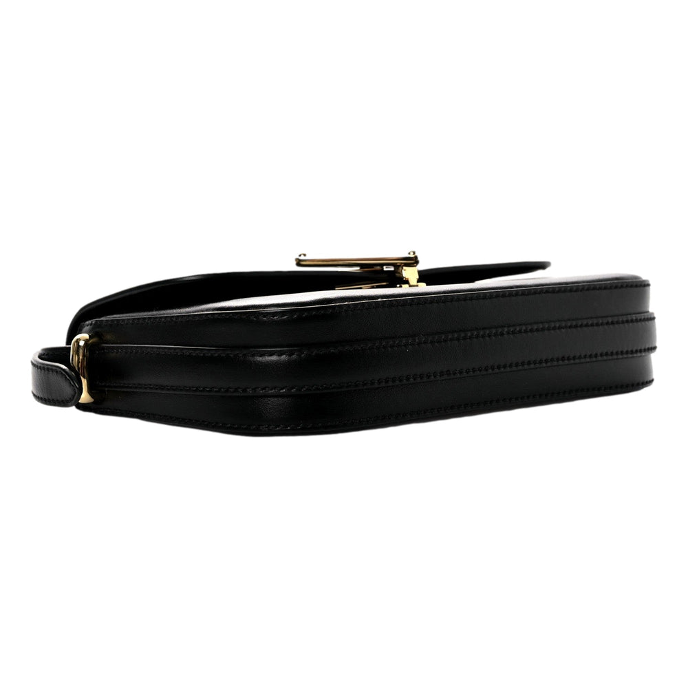 Prada Embleme Triangle Logo Soft Calfskin Crossbody Bag Black