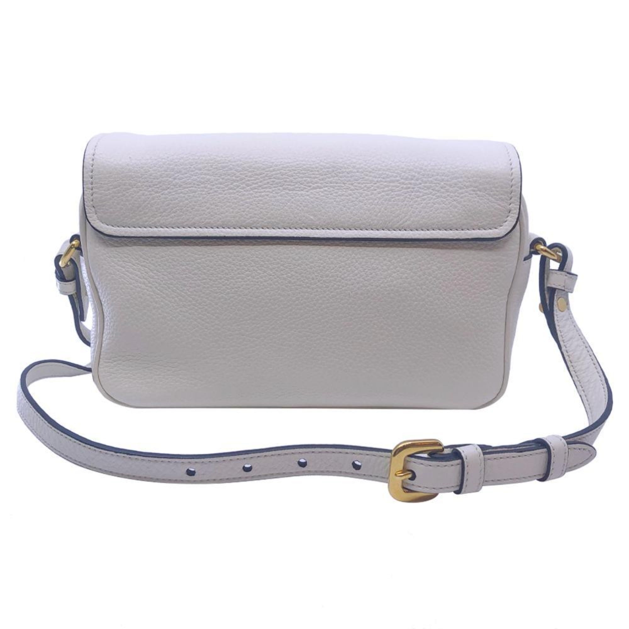 Prada Ivory Vitello Phenix Leather Flap Crossbody Bag
