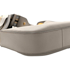 Prada Vitello Phenix Zippered Messenger Hobo Grey Leather Shoulder Bag
