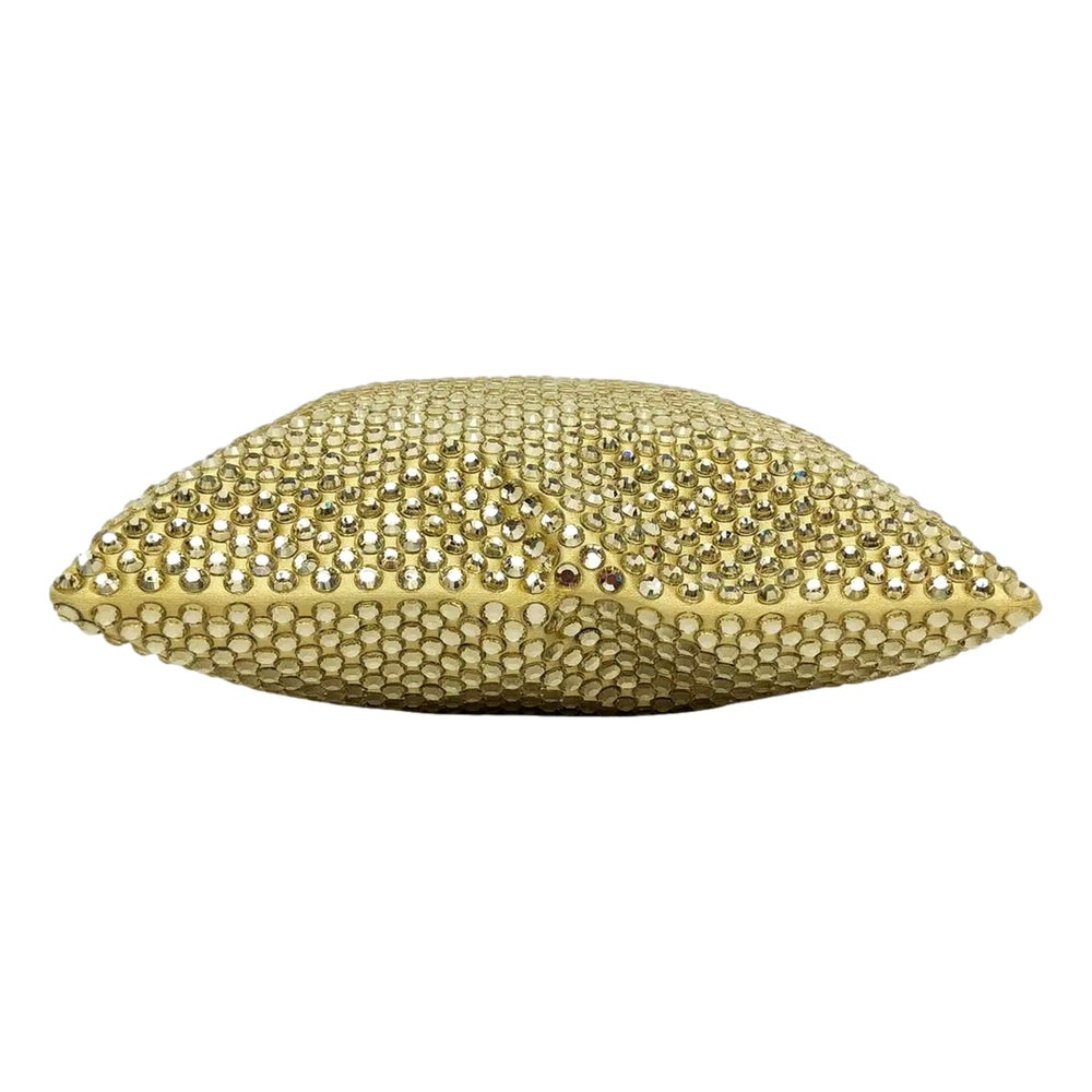 Prada Mini Satin Crystal Embellished Double Handle Crossbody Handbag Yellow