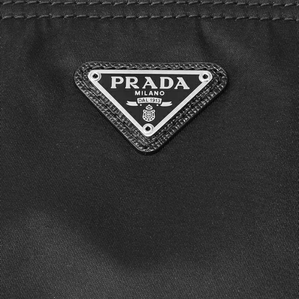 Prada Black Tessuto Nylon Medium Cosmetic Case Clutch