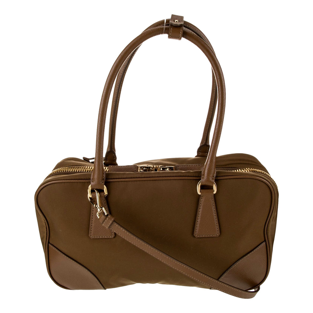 Prada Re-Edition 1978 Medium Re-Nylon and Saffiano Leather Two-Handle Bag Cork Beige
