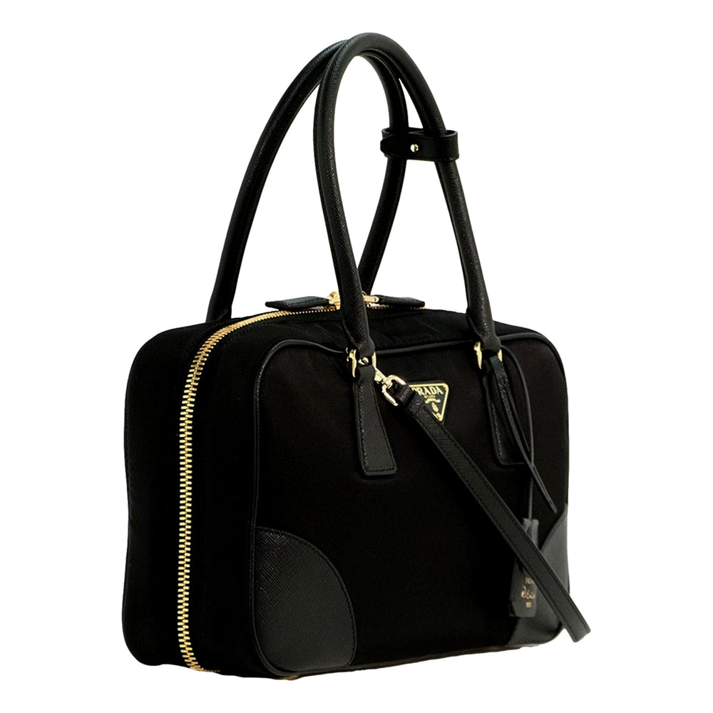 Prada Re-Edition 1978 Medium Re-Nylon and Saffiano Leather Two-Handle Bag Black