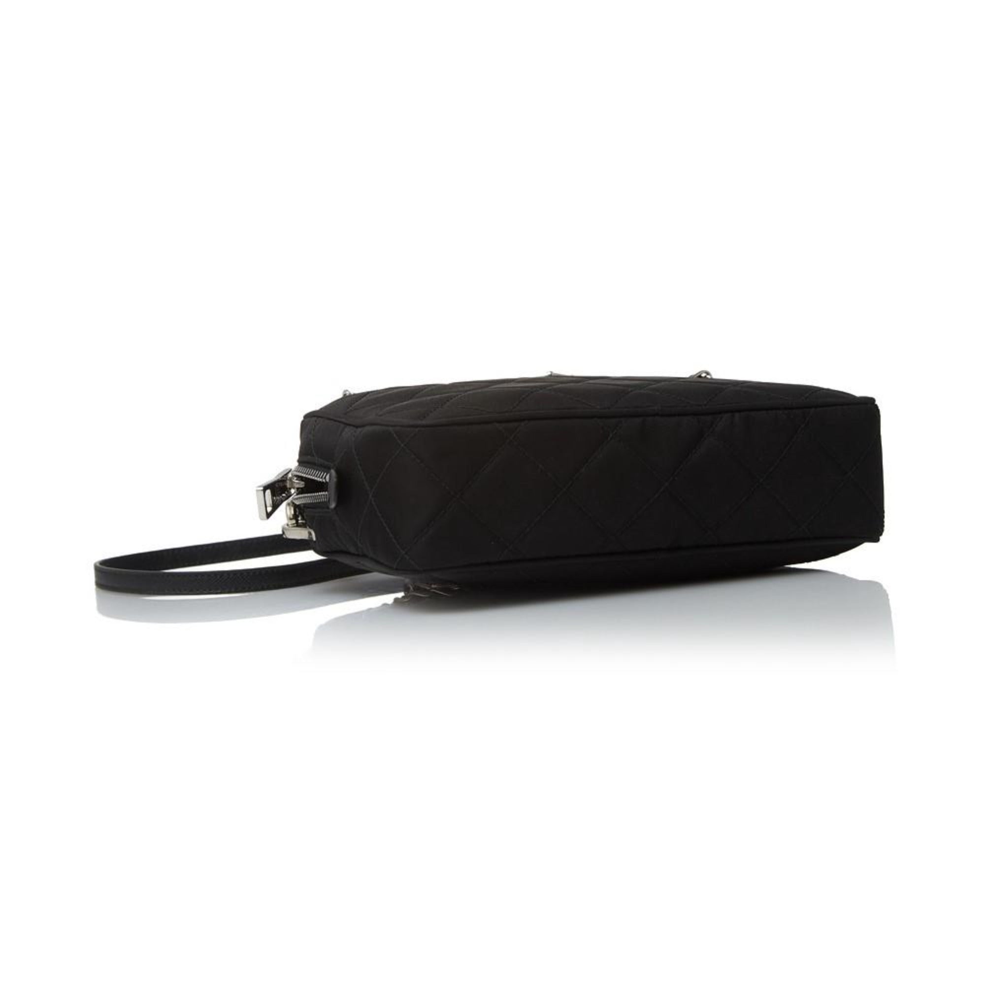 Prada Re-Edition Nylon Quilted Black Triangle Logo Crossbody Bag