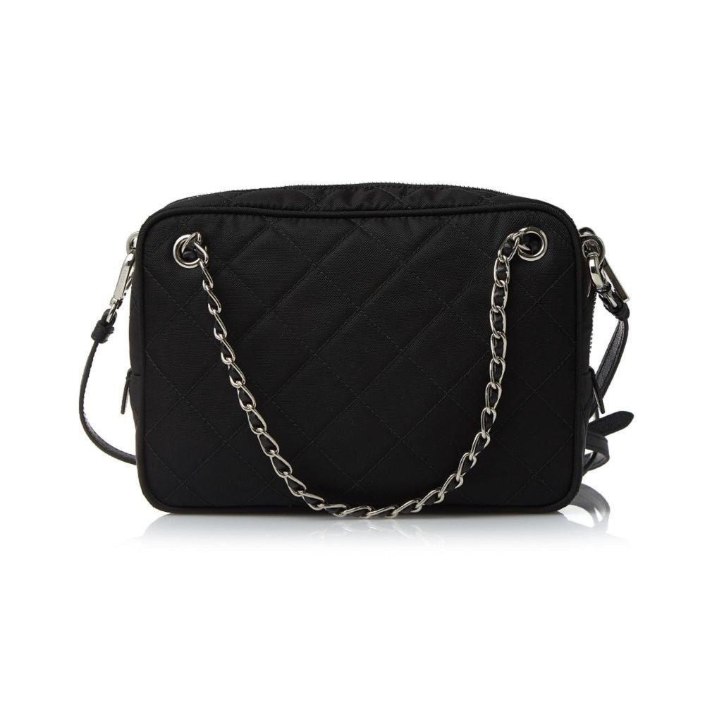 Prada Re-Edition Nylon Quilted Black Triangle Logo Crossbody Bag