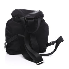 Prada Re-Nylon and Saffiano Leather Trim Medium Drawstring Rucksack Backpack in Black