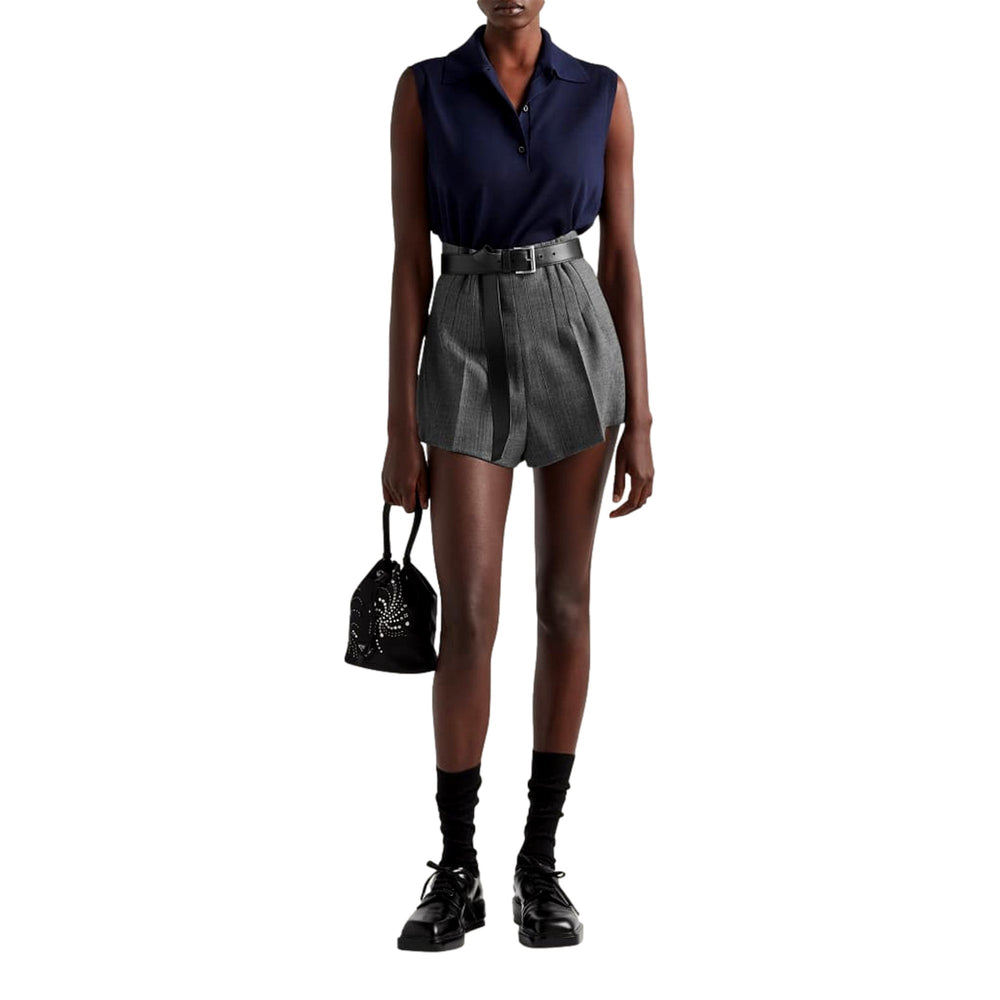 Prada Re-Nylon Mini Drawstring Bucket Bag Black Beaded Embroidered