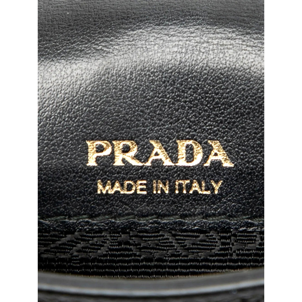 Prada Saffiano Lux Black Top Handle Chain Strap Mini Bag