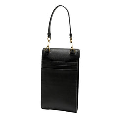 Prada Saffiano Lux Black Top Handle Chain Strap Mini Bag