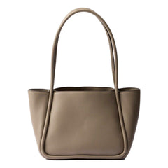 Prada Soft Grain Leather Argilla Gray Small Shopping Shoulder Tote