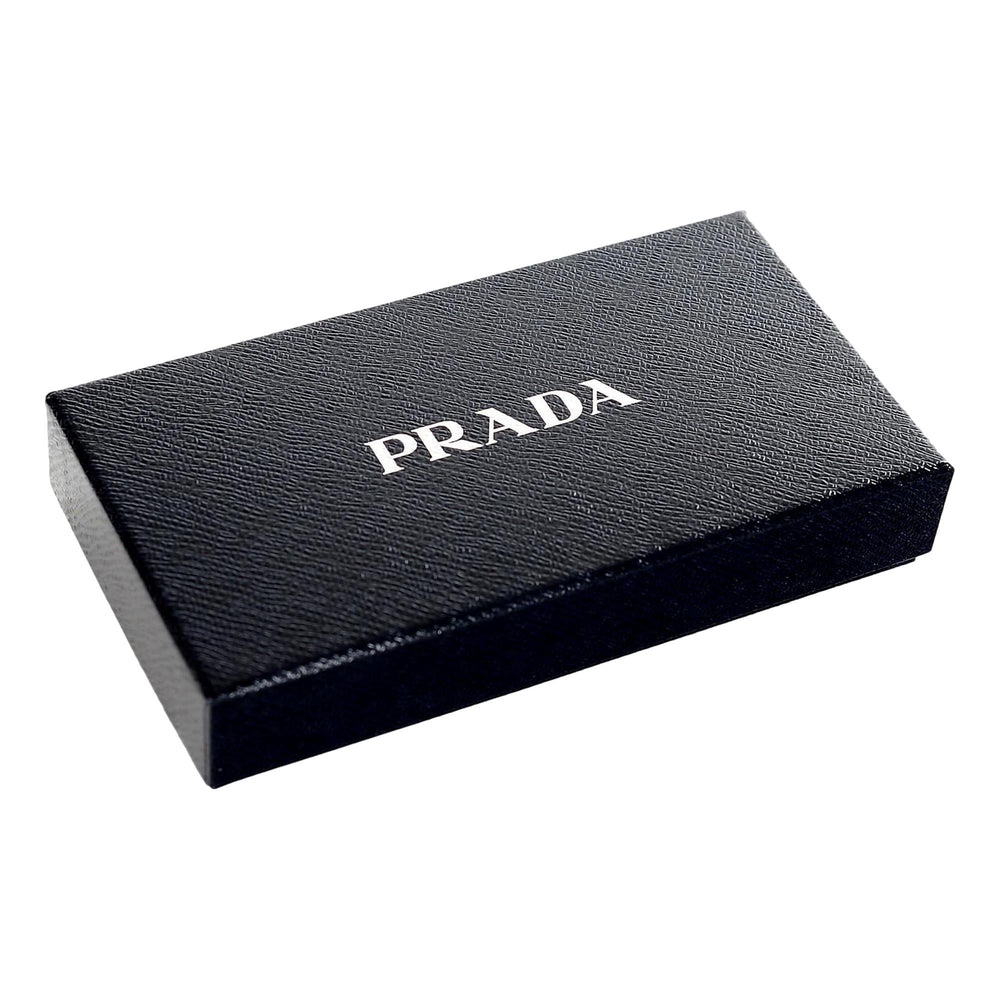 Prada Vitello Move Cobalto Blue Leather Chain Crossbody Wallet Clutch