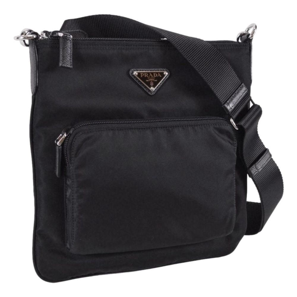 Prada Re-Nylon Tessuto Messenger Crossbody Bag Black