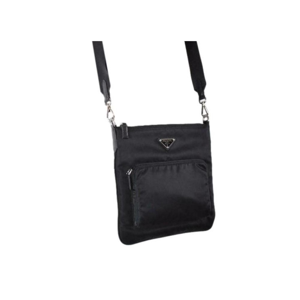 Prada Re-Nylon Tessuto Messenger Crossbody Bag Black