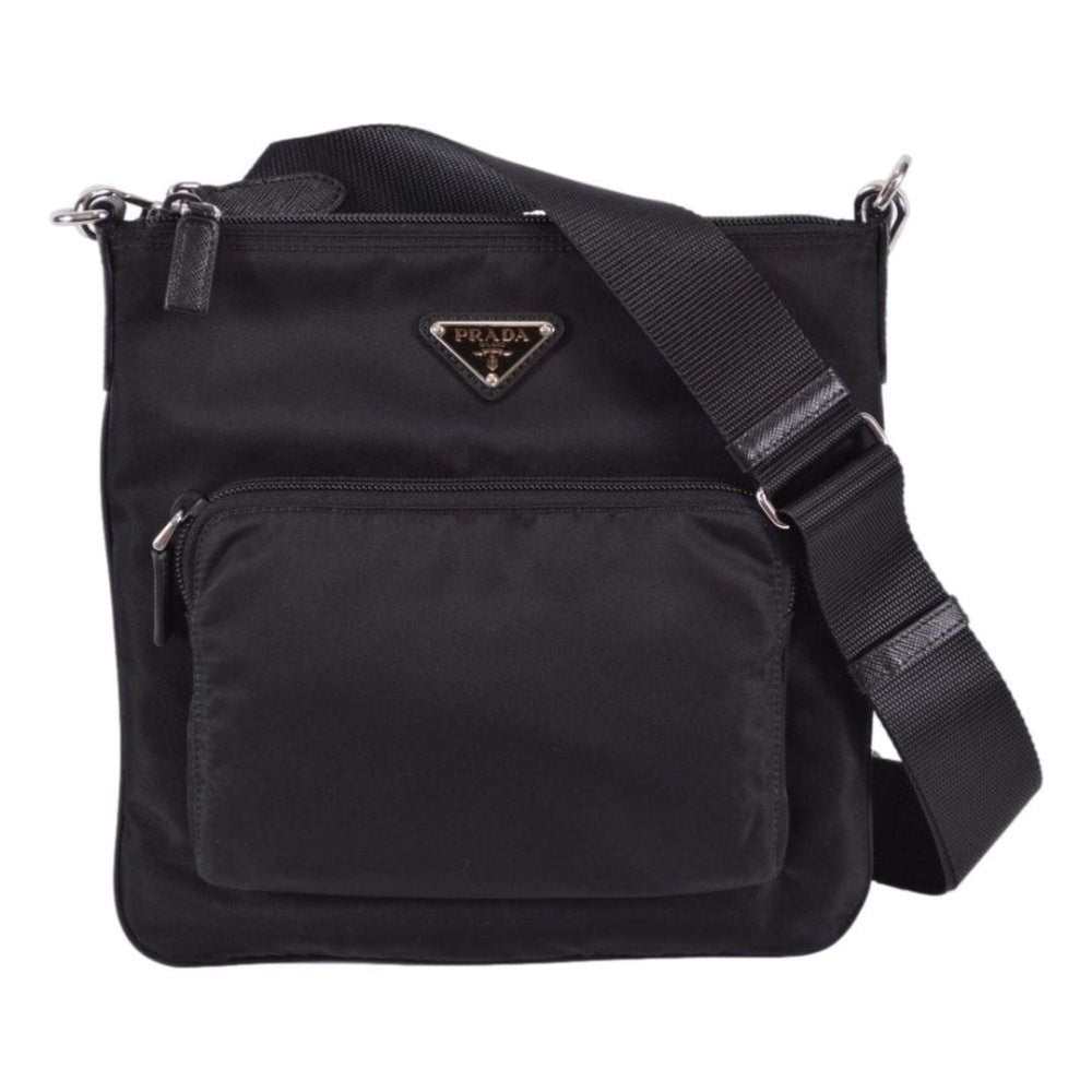 Prada Re-Nylon Tessuto Messenger Crossbody Bag Black