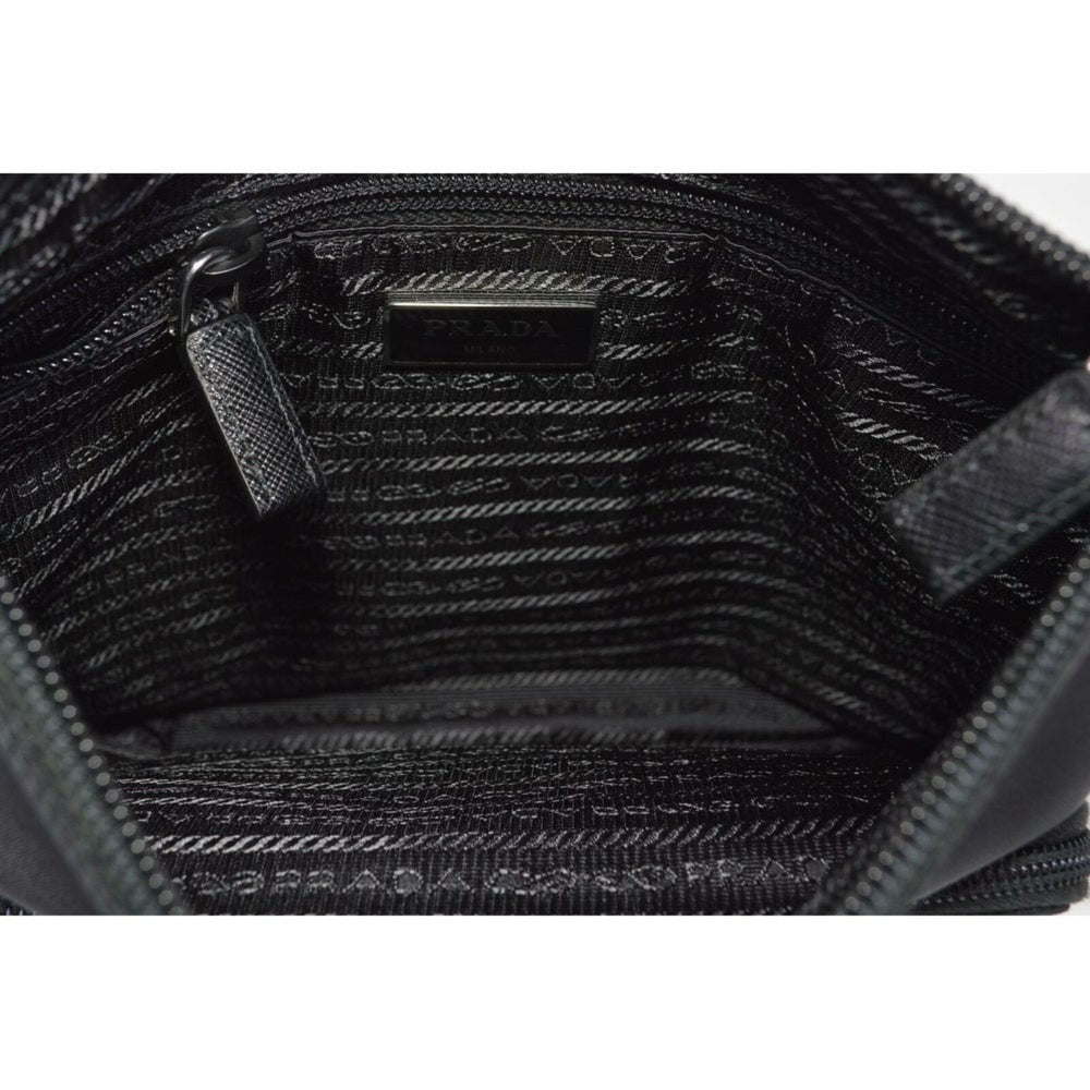 Prada Re-Nylon Tessuto Messenger Crossbody Bag Black