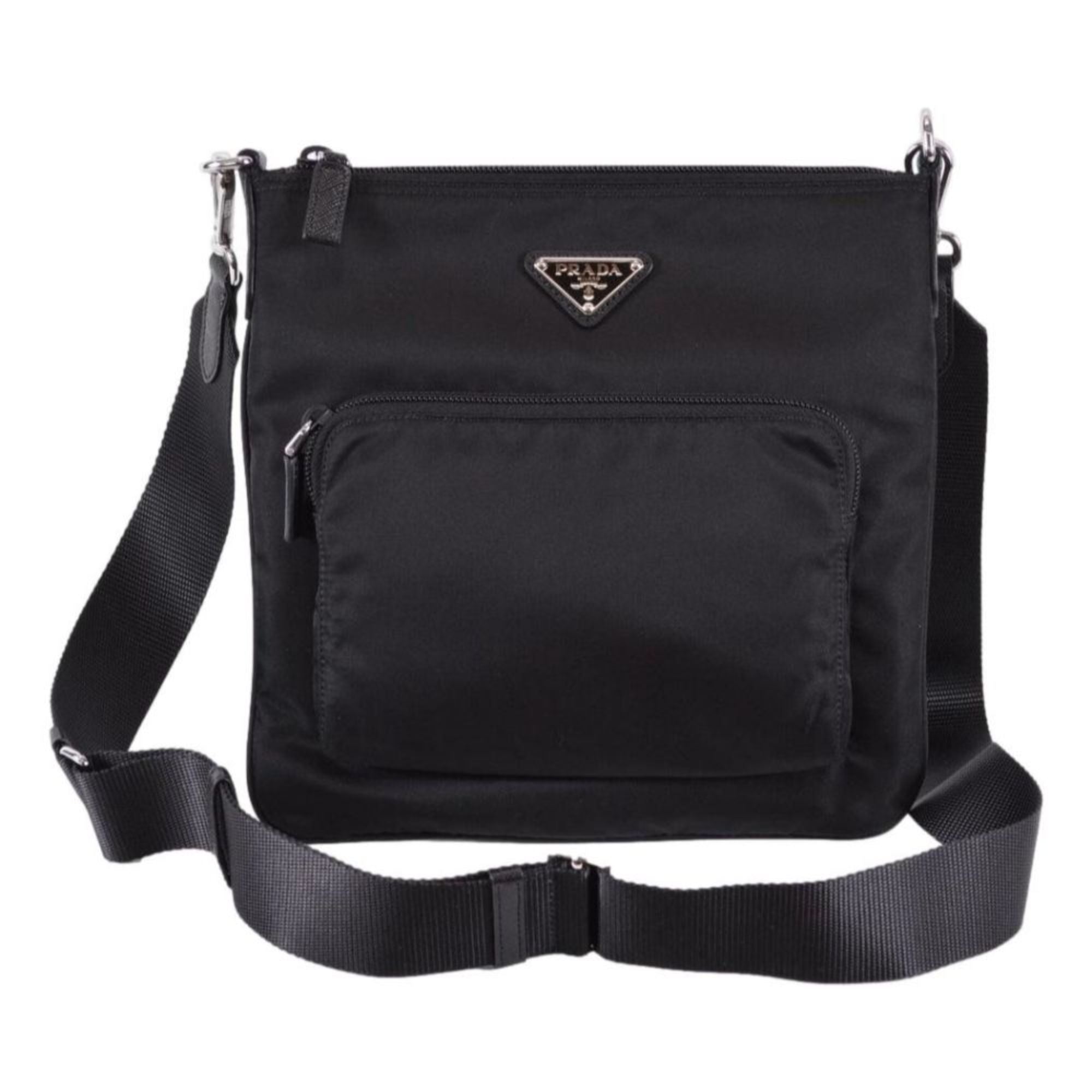 Prada Re-Nylon Tessuto Messenger Crossbody Bag Black