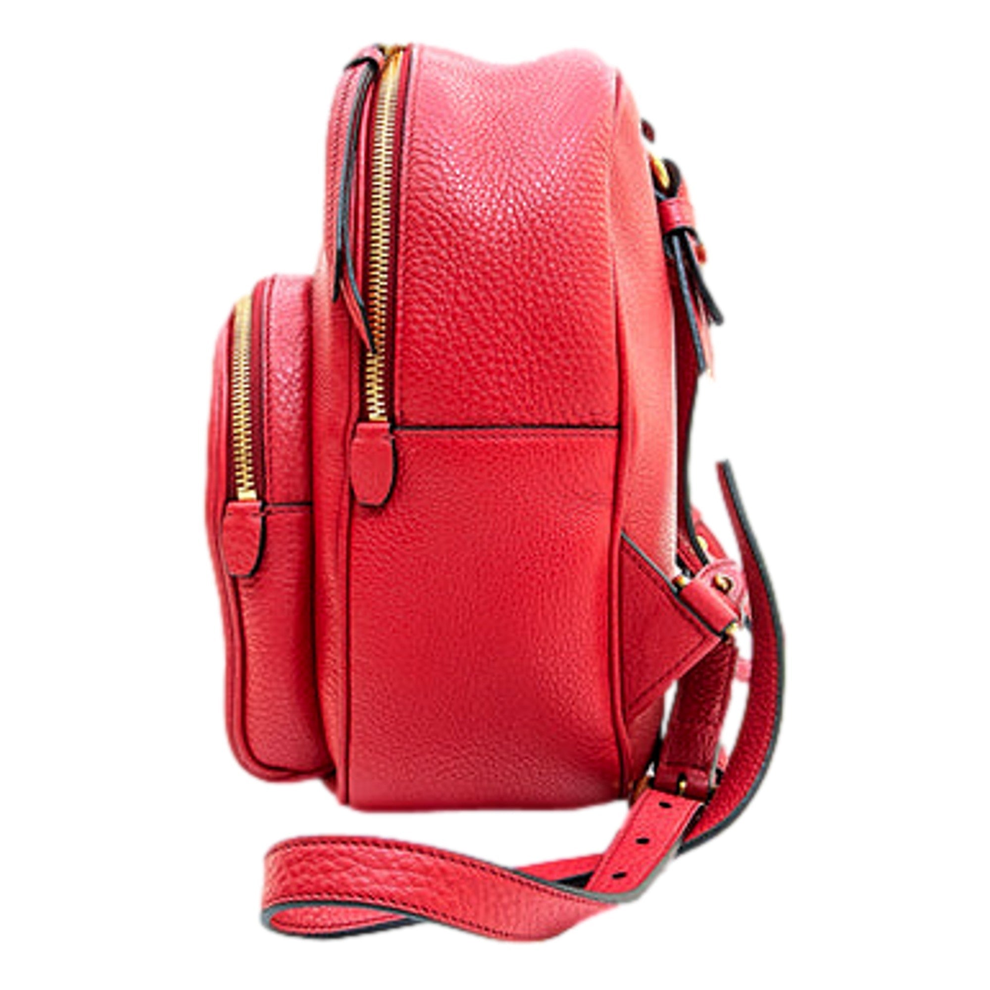 Prada Vitello Daino Red Leather Convertible Backpack