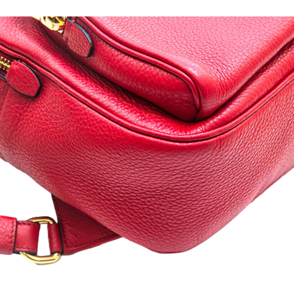 Prada Vitello Daino Red Leather Convertible Backpack
