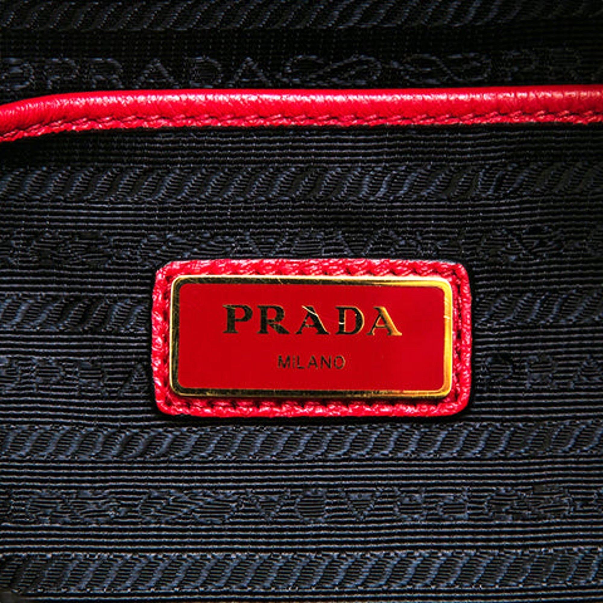 Prada Vitello Daino Red Leather Convertible Backpack