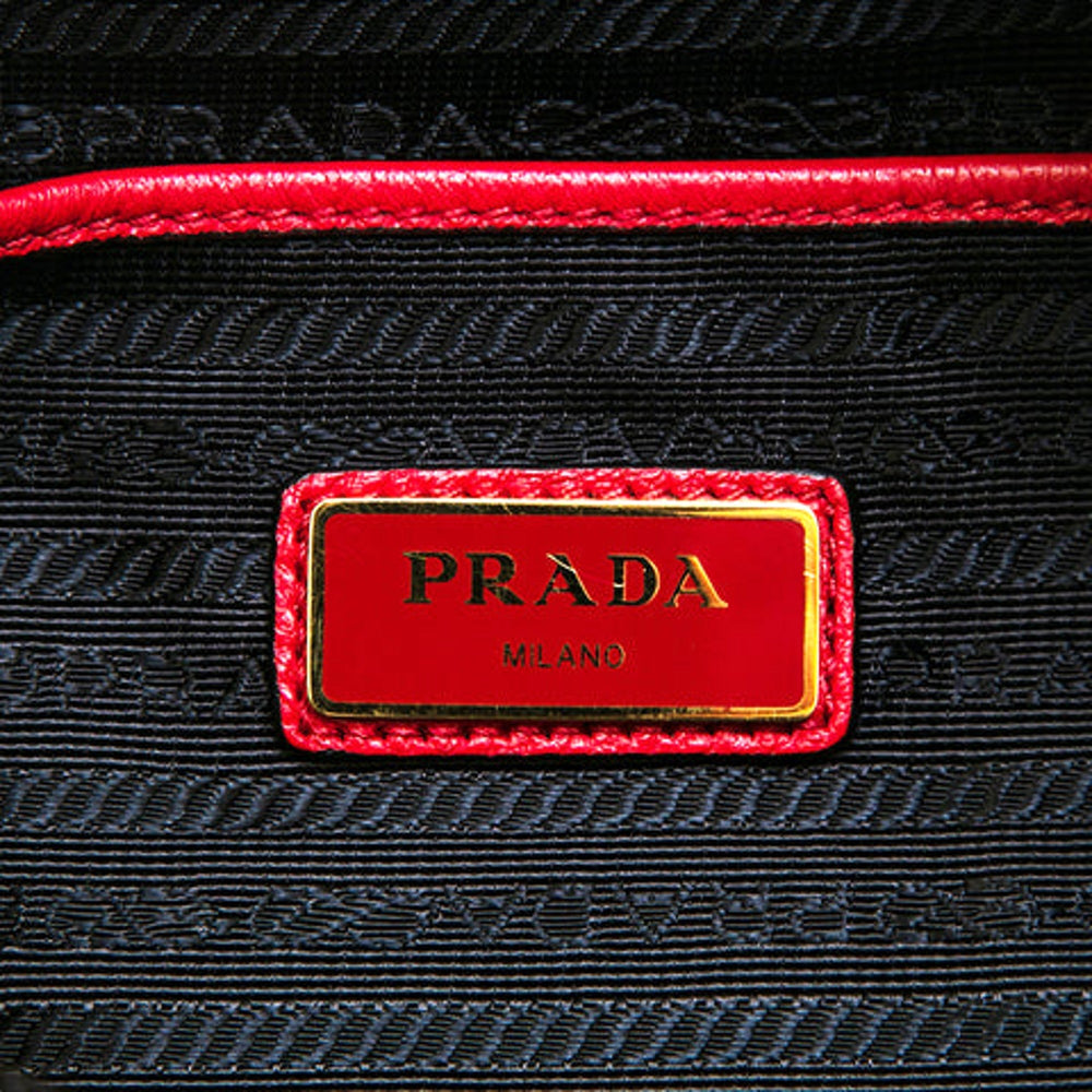 Prada Vitello Daino Red Leather Convertible Backpack