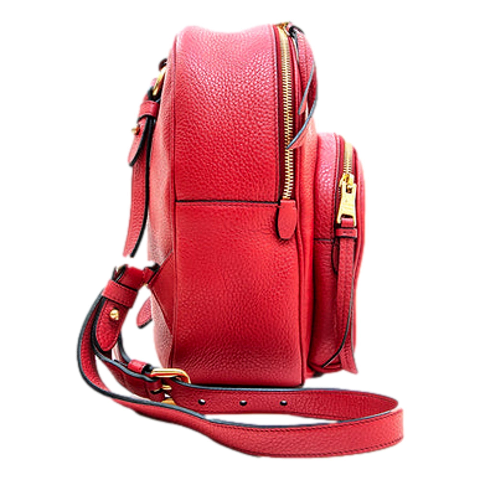 Prada Vitello Daino Red Leather Convertible Backpack