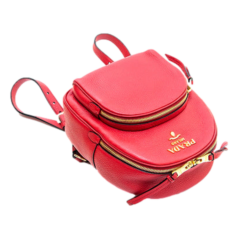 Prada Vitello Daino Red Leather Convertible Backpack