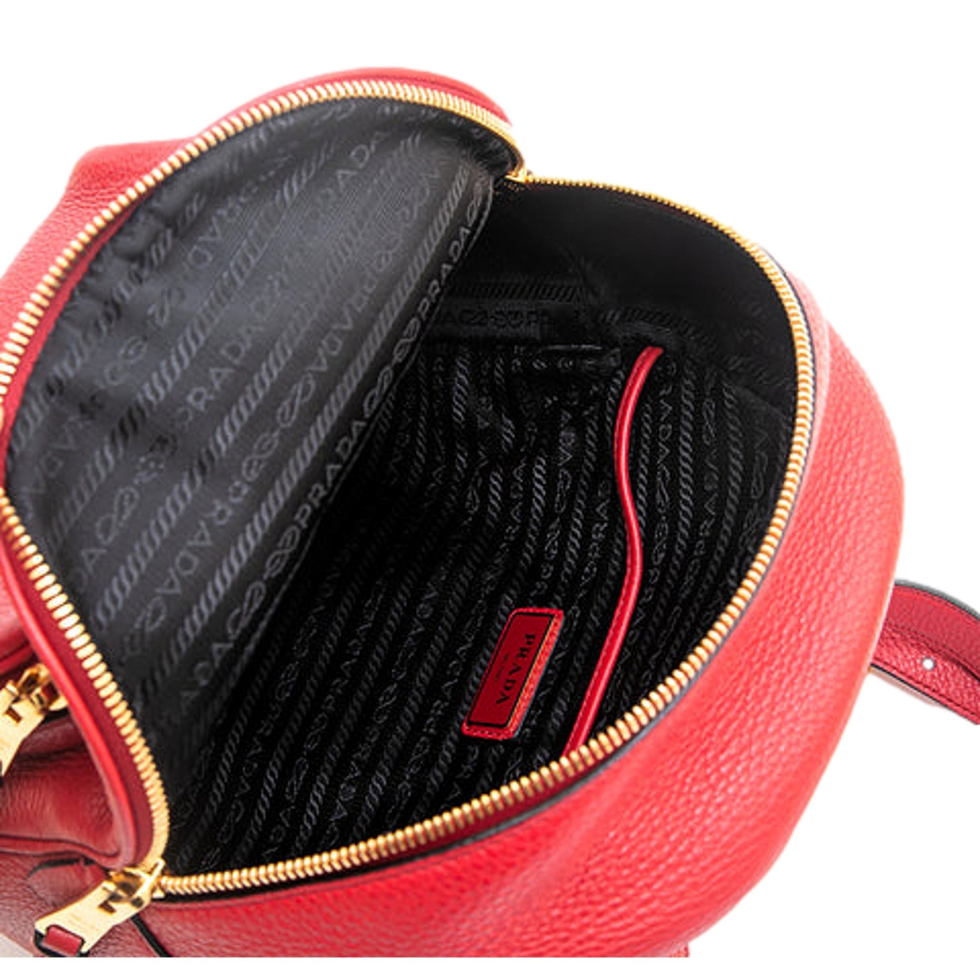 Prada Vitello Daino Red Leather Convertible Backpack