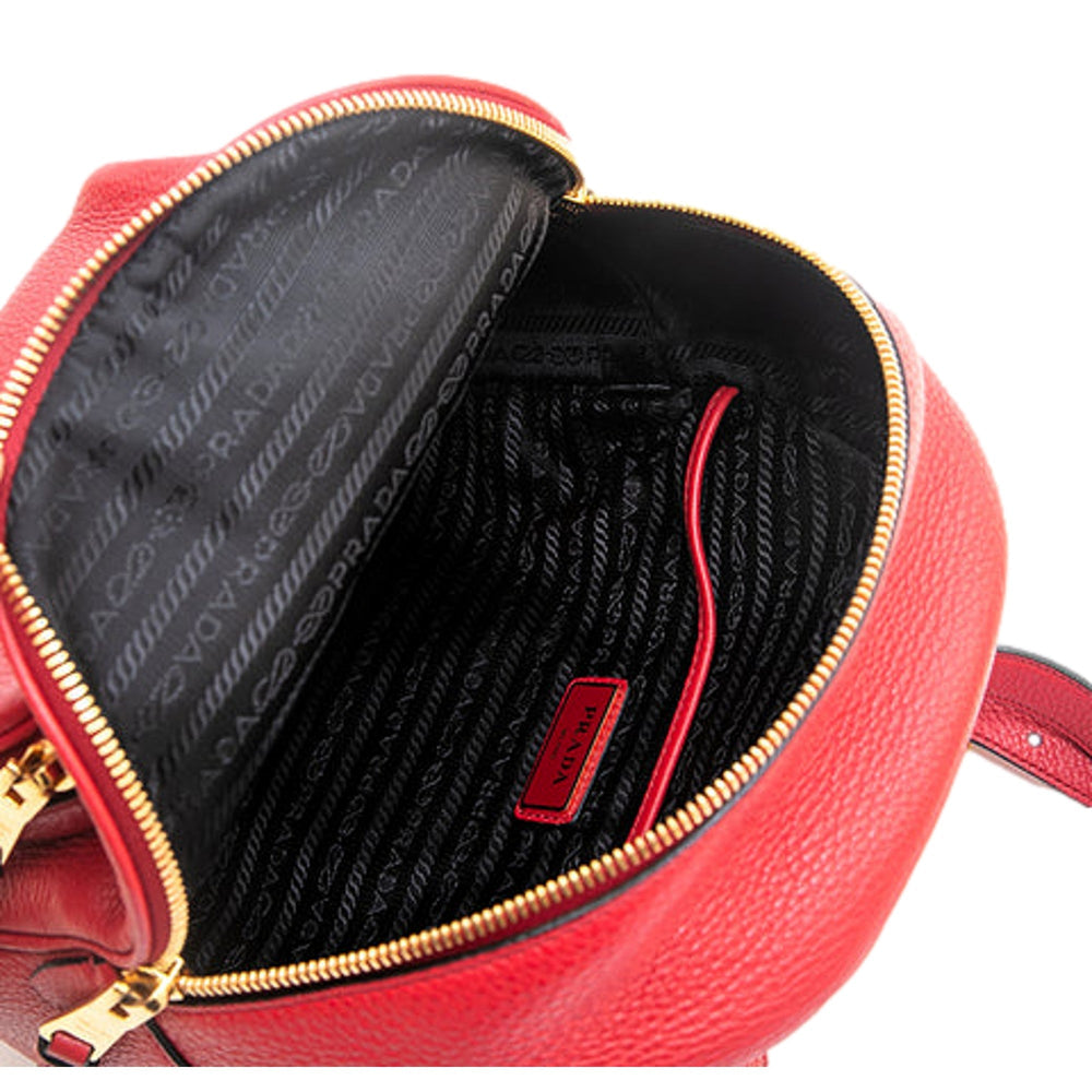 Prada Vitello Daino Red Leather Convertible Backpack