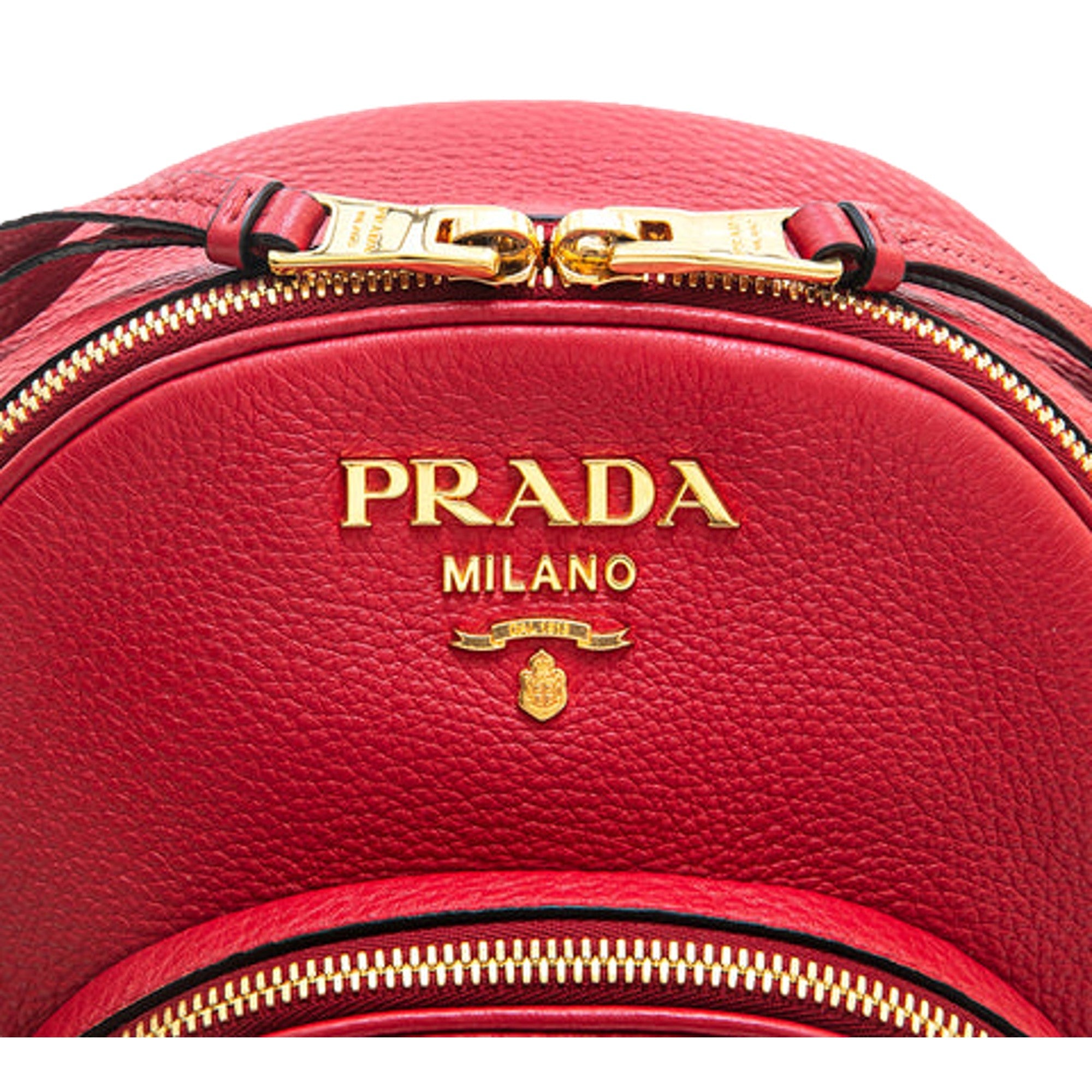 Prada Vitello Daino Red Leather Convertible Backpack