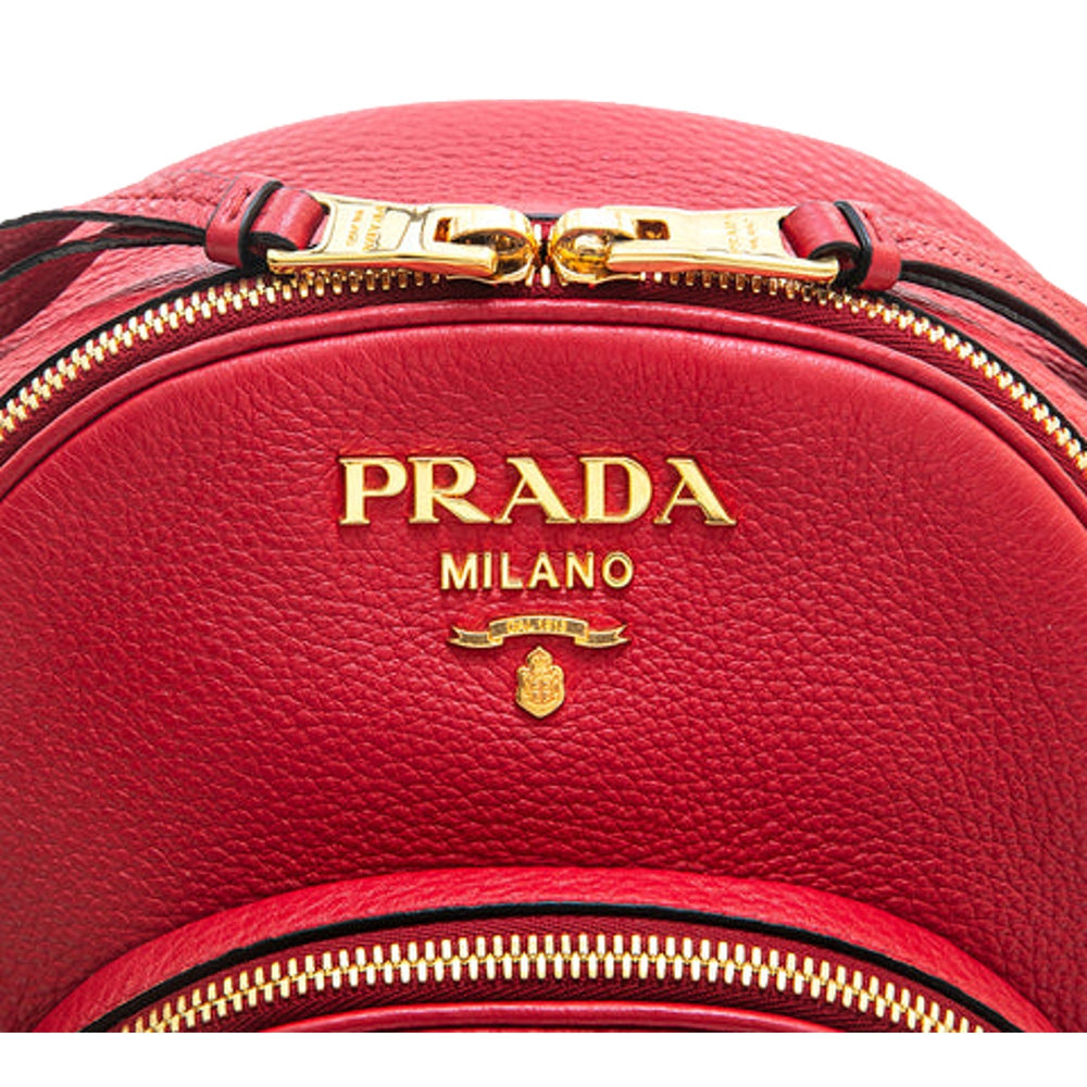 Prada Vitello Daino Red Leather Convertible Backpack