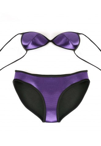 Plain Color Rubber Bikini Set