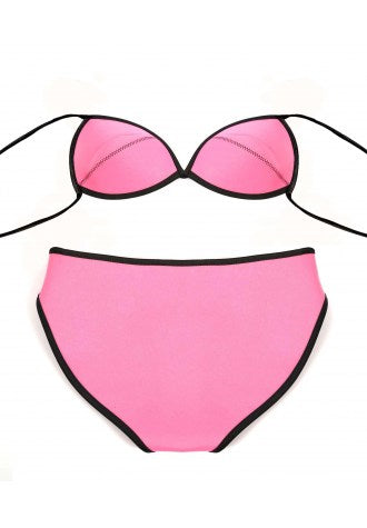 Plain Color Rubber Bikini Set