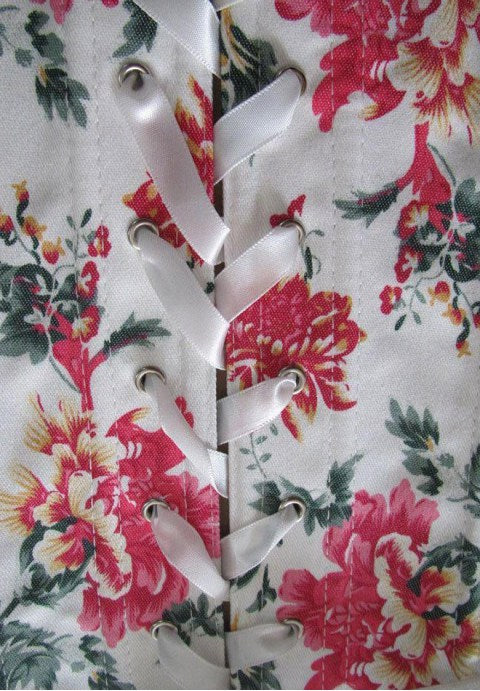 White Floral Design Corset