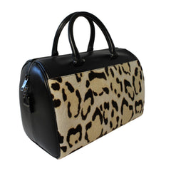 Saint Laurent 12 Hour Calfskin Leather Pony Hair Duffle Bag