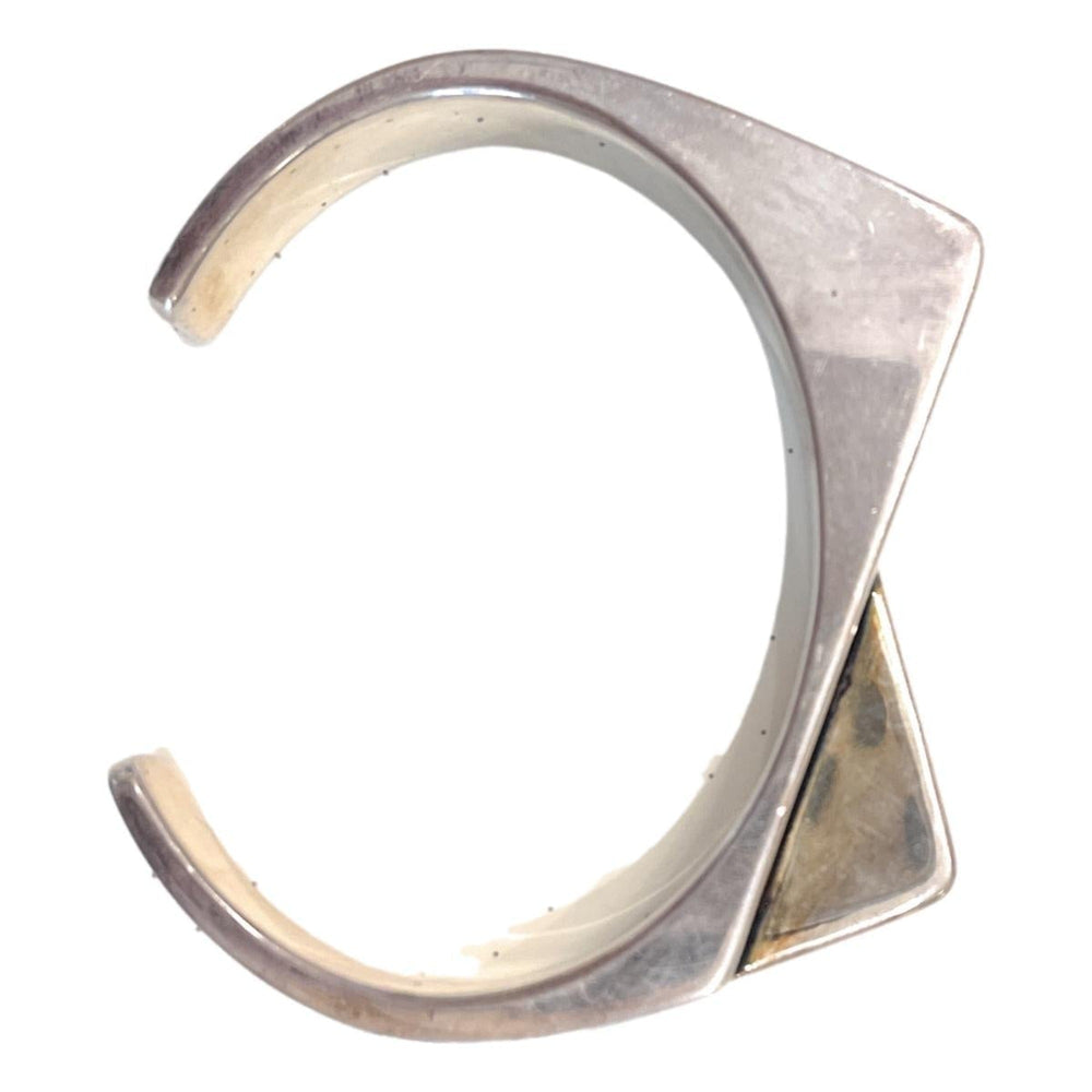 Saint Laurent 2 Pentes Oxidized Silver Cuff Bracelet