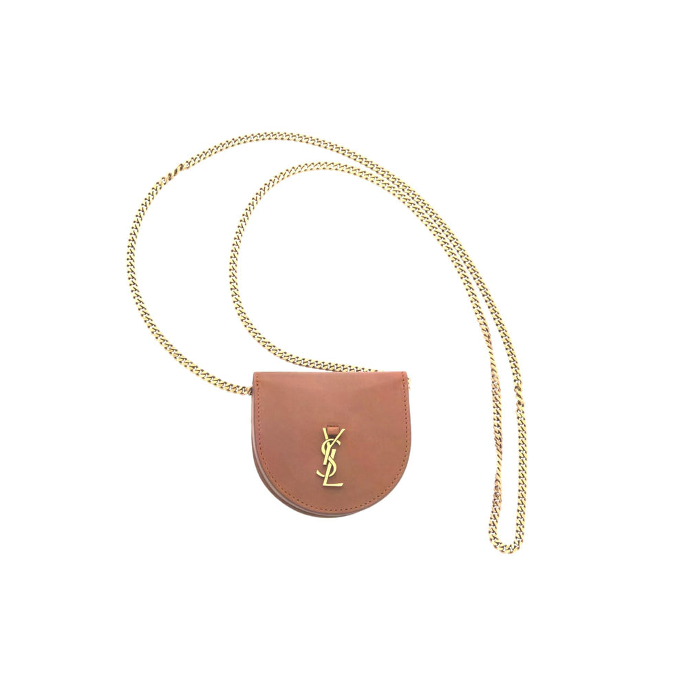 Saint Laurent Baby Kaia Satchel Brown Smooth Leather Micro Bag