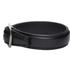 Saint Laurent Black Snake Embossed Leather Buckle Bracelet